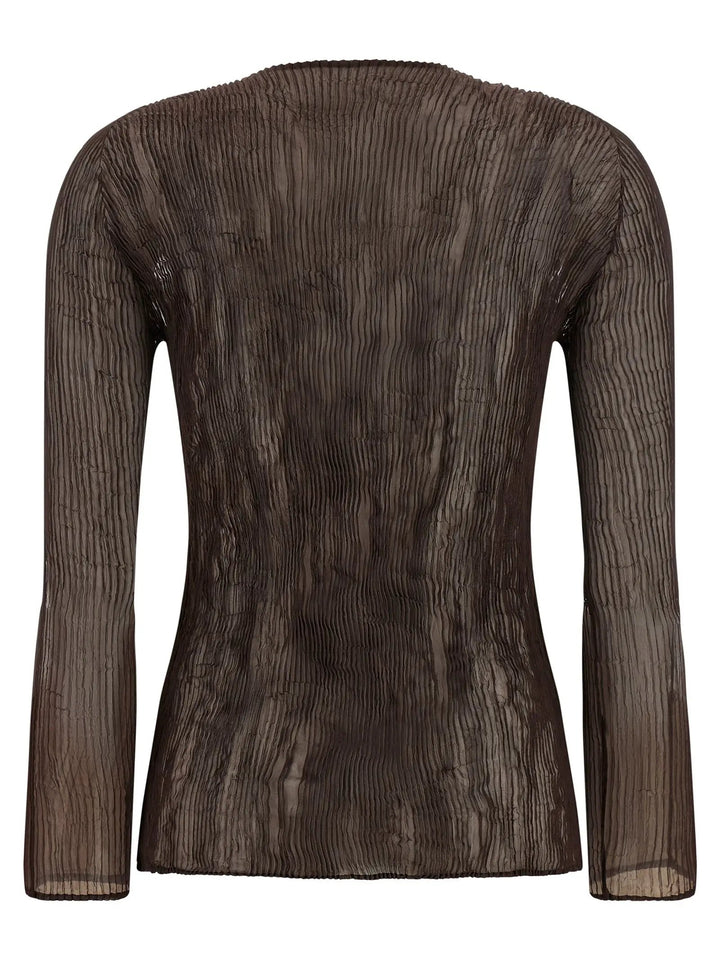 Issey Miyake Brown Polyester Blouse