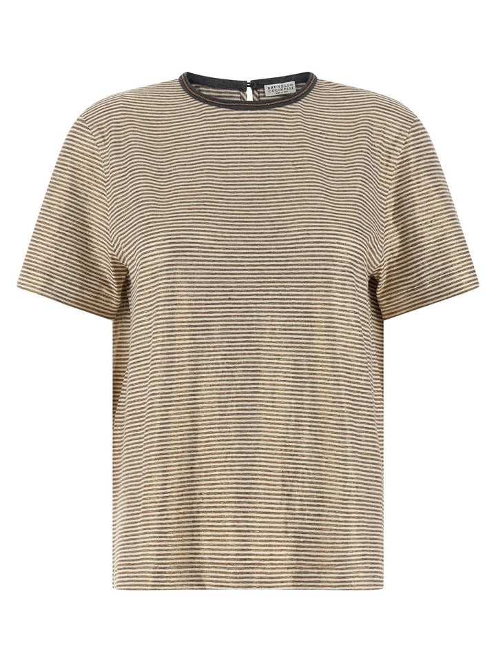 Brunello Cucinelli Multicolor Linen T-Shirt