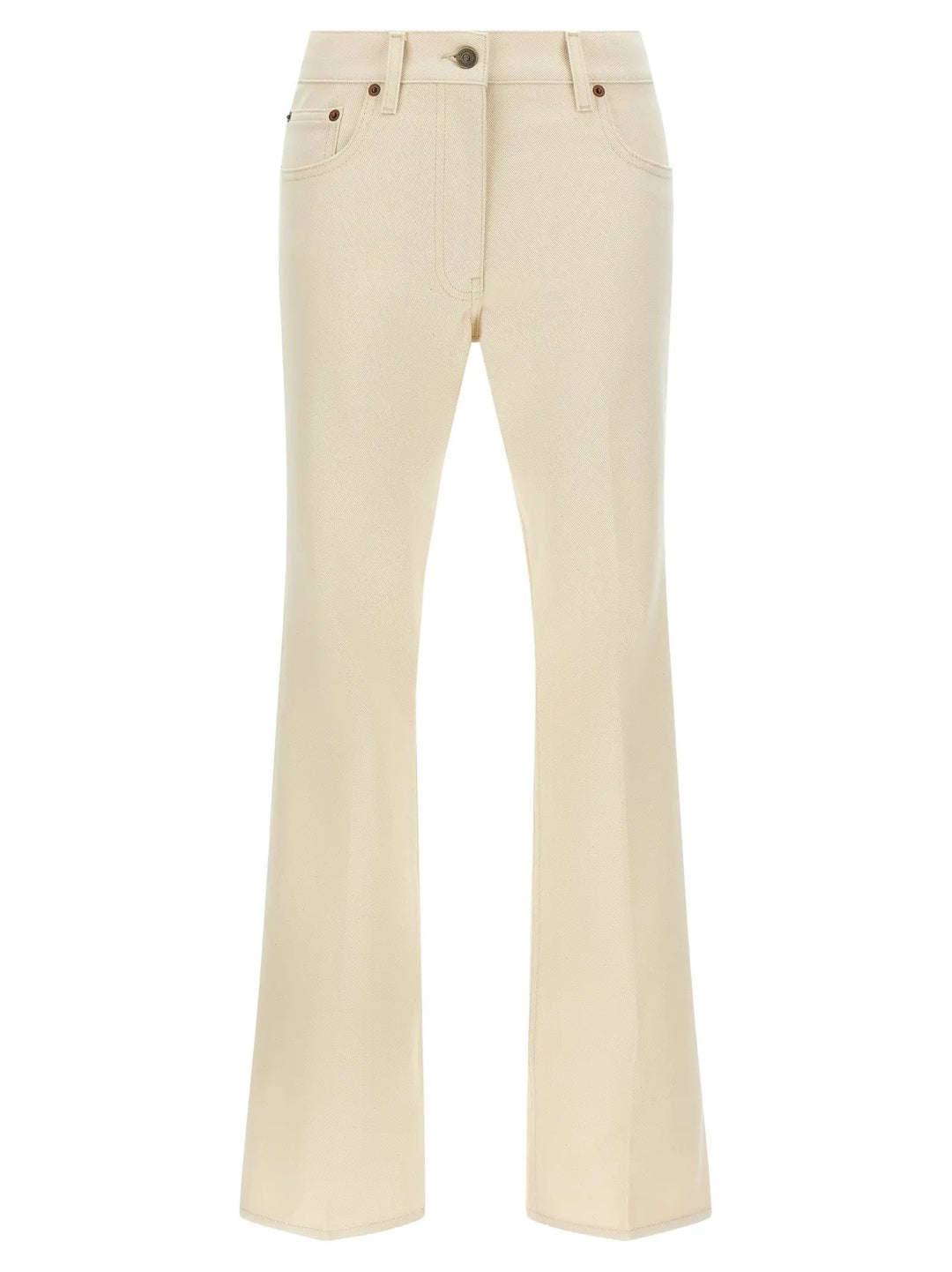 Valentino Garavani Beige Cotton Flared Jeans