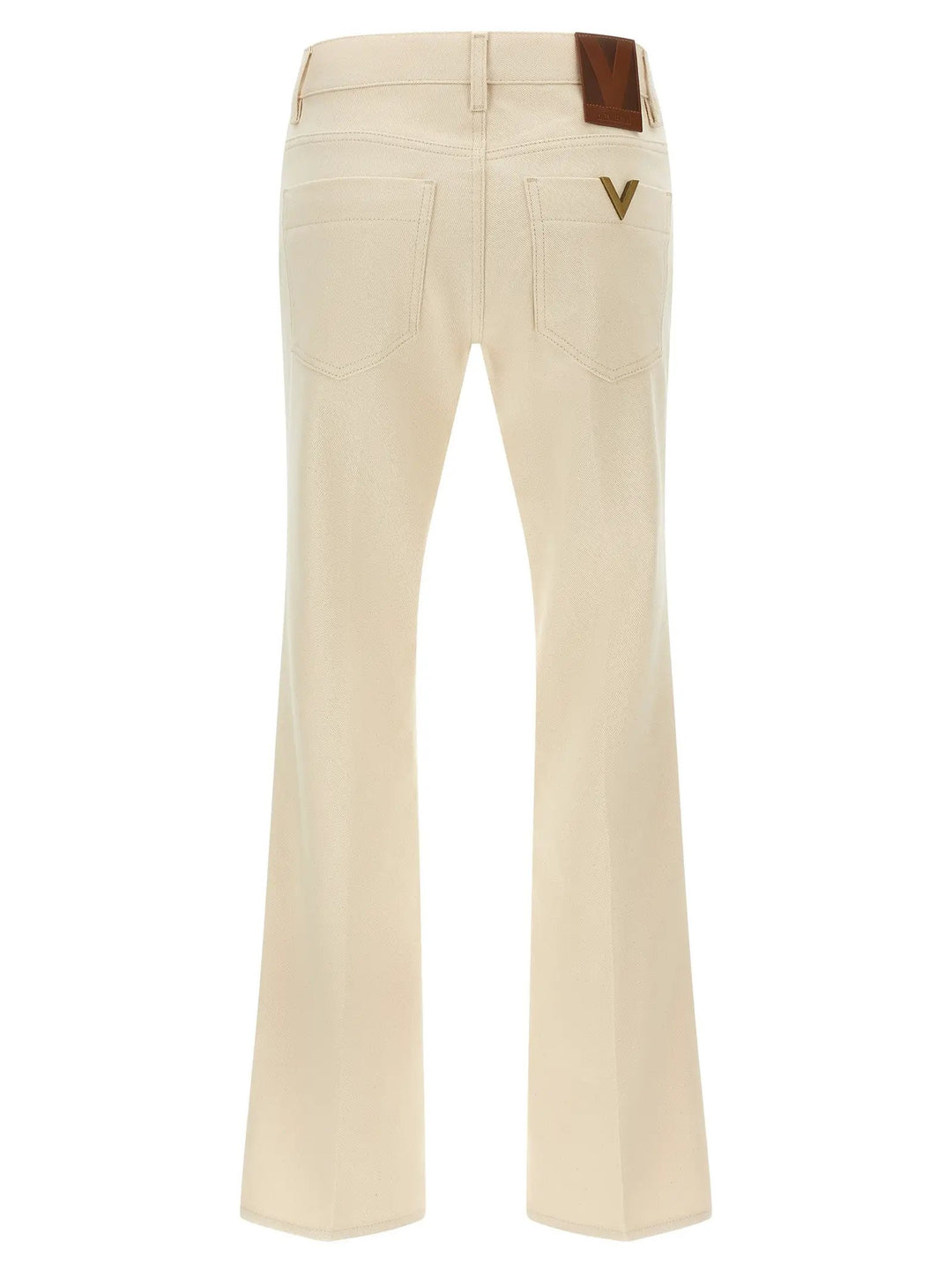 Valentino Garavani Beige Cotton Flared Jeans