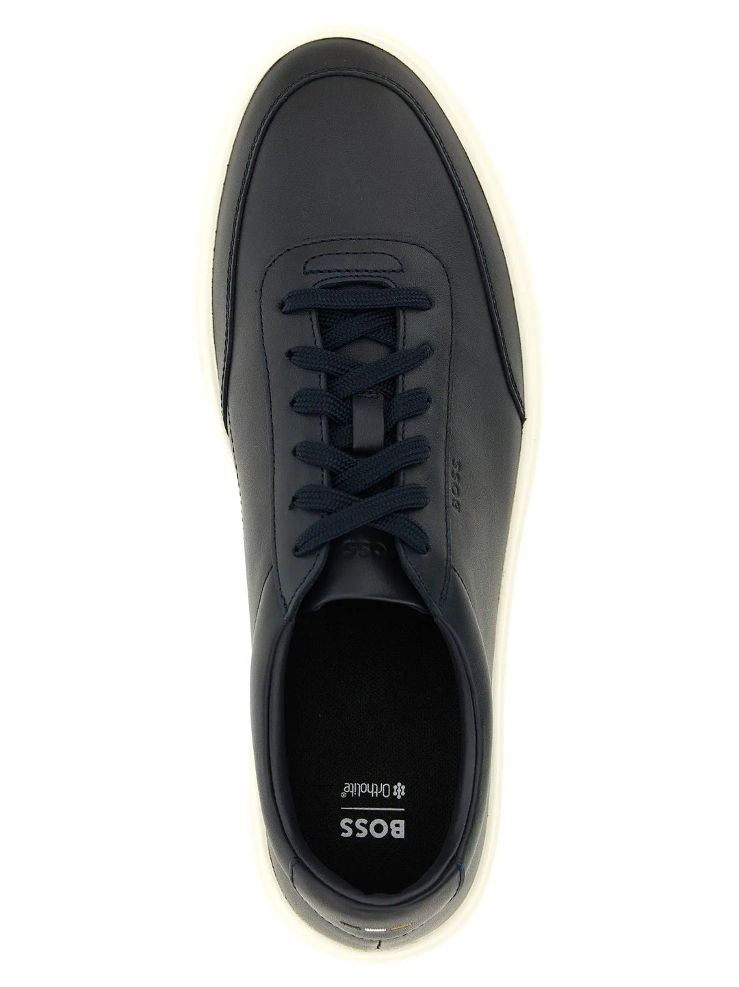 Hugo Boss Blue Cowhide Low Top Sneakers