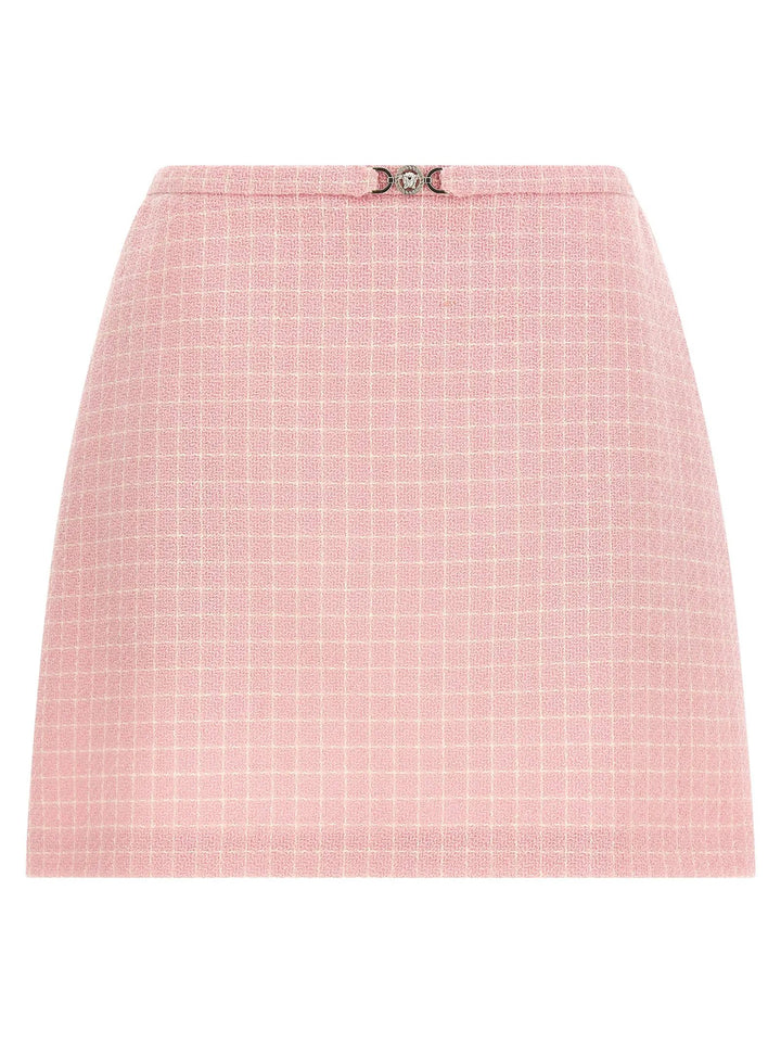 Versace Multicolor Virgin Wool Long Skirt