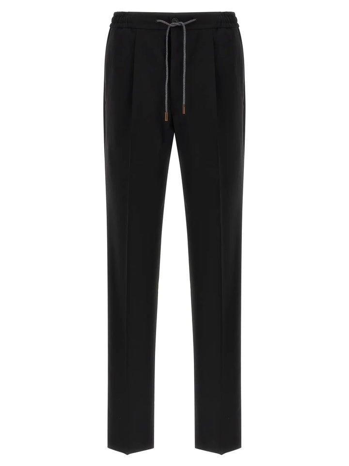 Incotex Black Virgin Wool Casual Pants