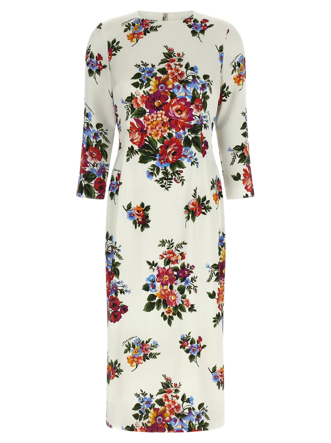 Dolce &amp; Gabbana White Viscose Midi Dress