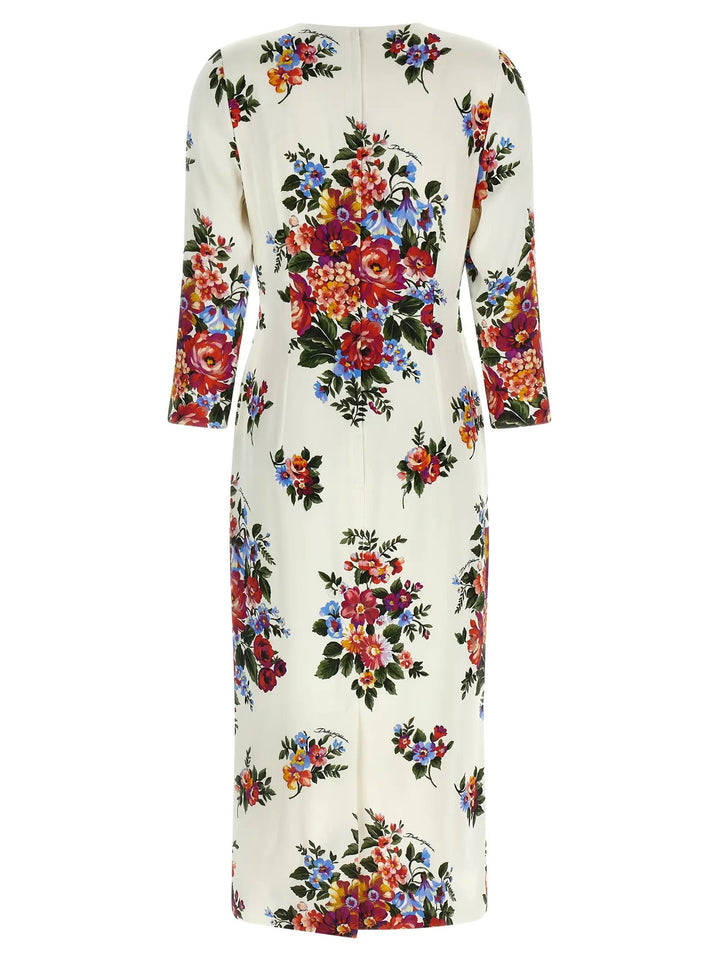 Dolce &amp; Gabbana White Viscose Midi Dress