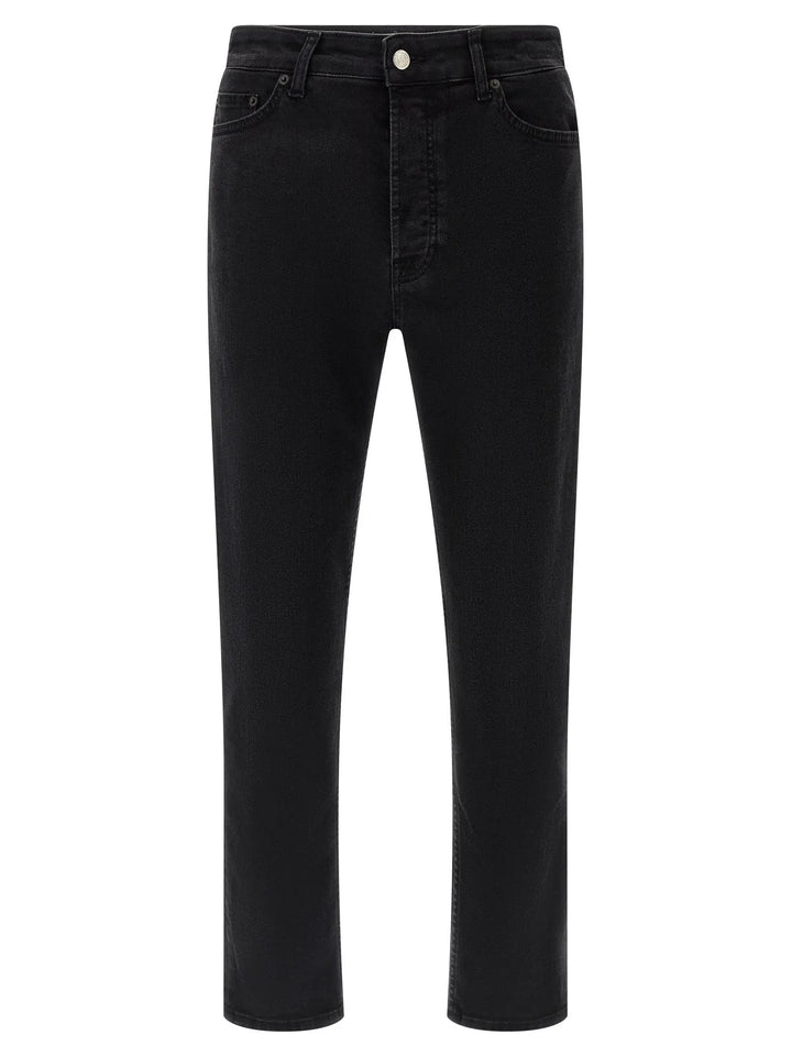 Department 5 Black Cotton Cropped Jeans