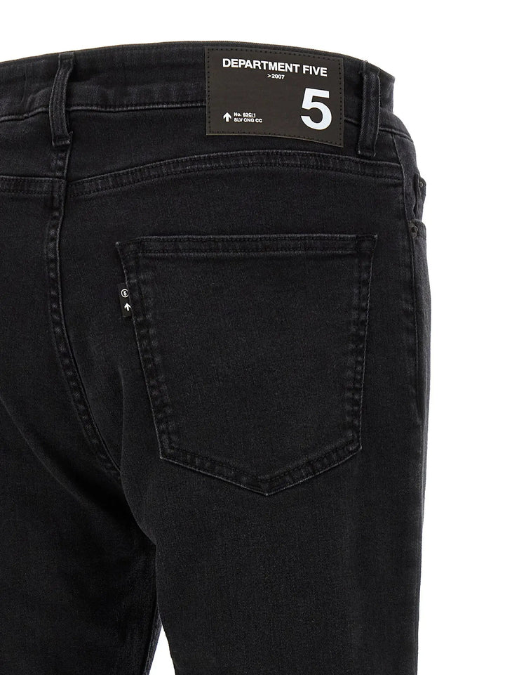 Department 5 Black Cotton Cropped Jeans