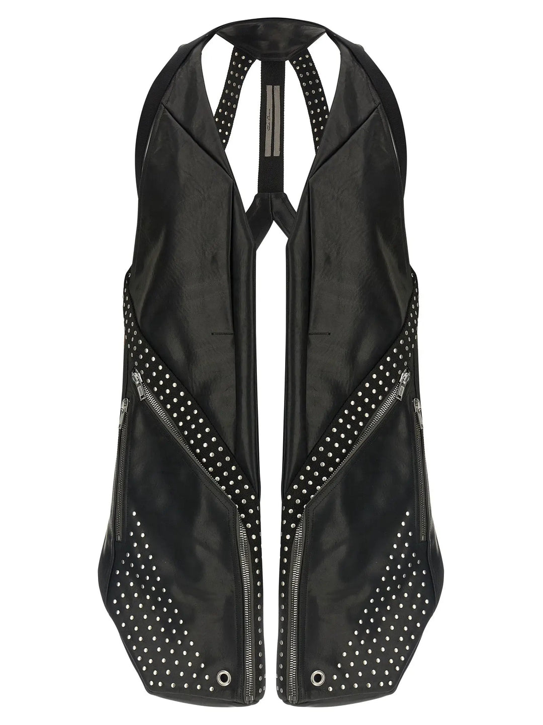 Rick Owens Black Bull Skin Sleeveless Jacket
