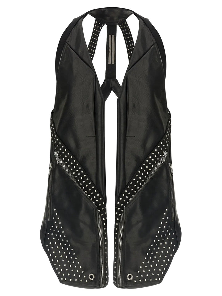 Rick Owens Black Bull Skin Sleeveless Jacket