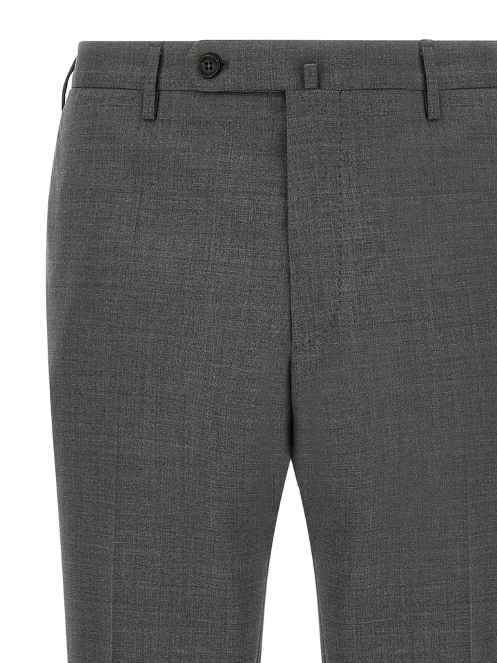 Incotex Gray Virgin Wool Dress Pants