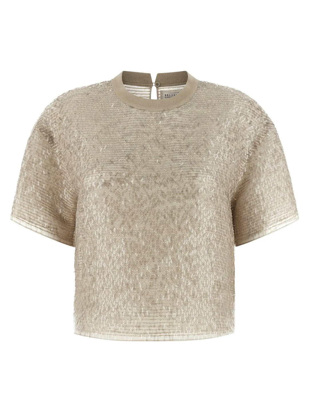 Brunello Cucinelli Sample Sale | Brunello Cucinelli Beige Silk T-Shirt - | Designer outlet