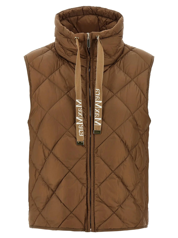 Max Mara Brown Polyamide Sleeveless Jacket