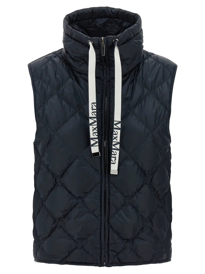 Max Mara Blue Polyamide Sleeveless Jacket