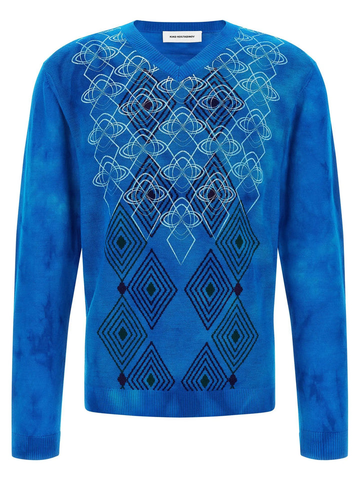 Kiko Kostadinov Blue Wool Cardigan