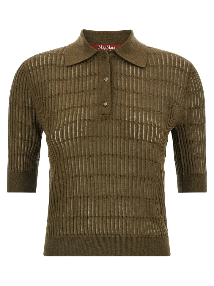 Max Mara Bicolor Silk Polo Shirt