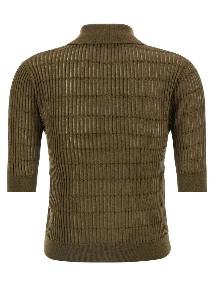 Max Mara Bicolor Silk Polo Shirt