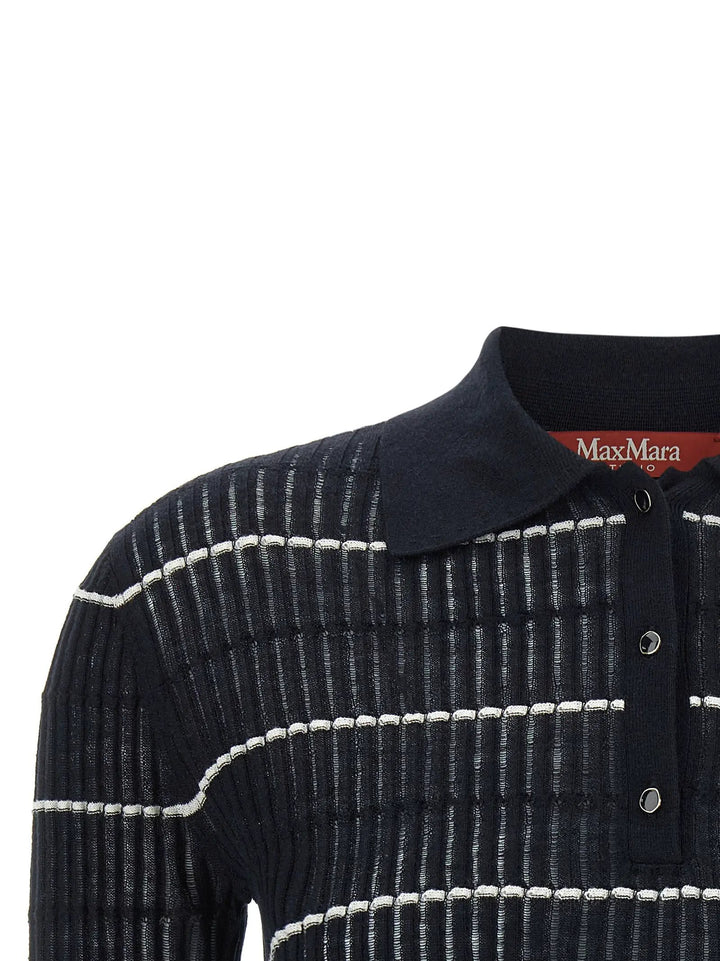 Max Mara Blue Silk Polo Shirt
