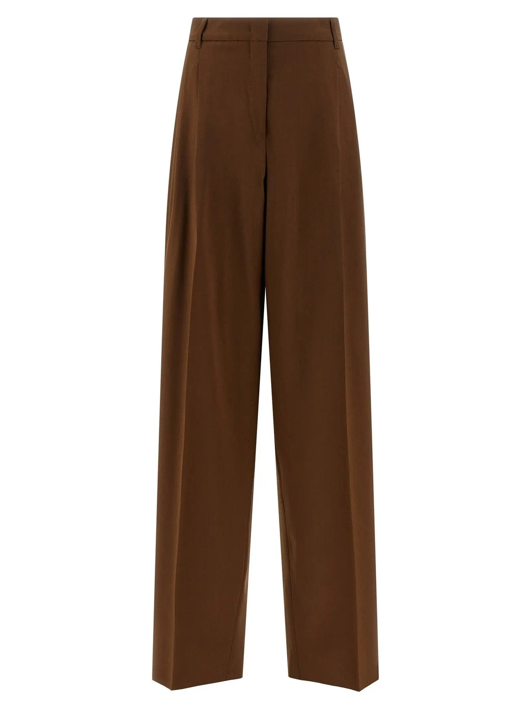 Max Mara Brown Virgin Wool Casual Pants