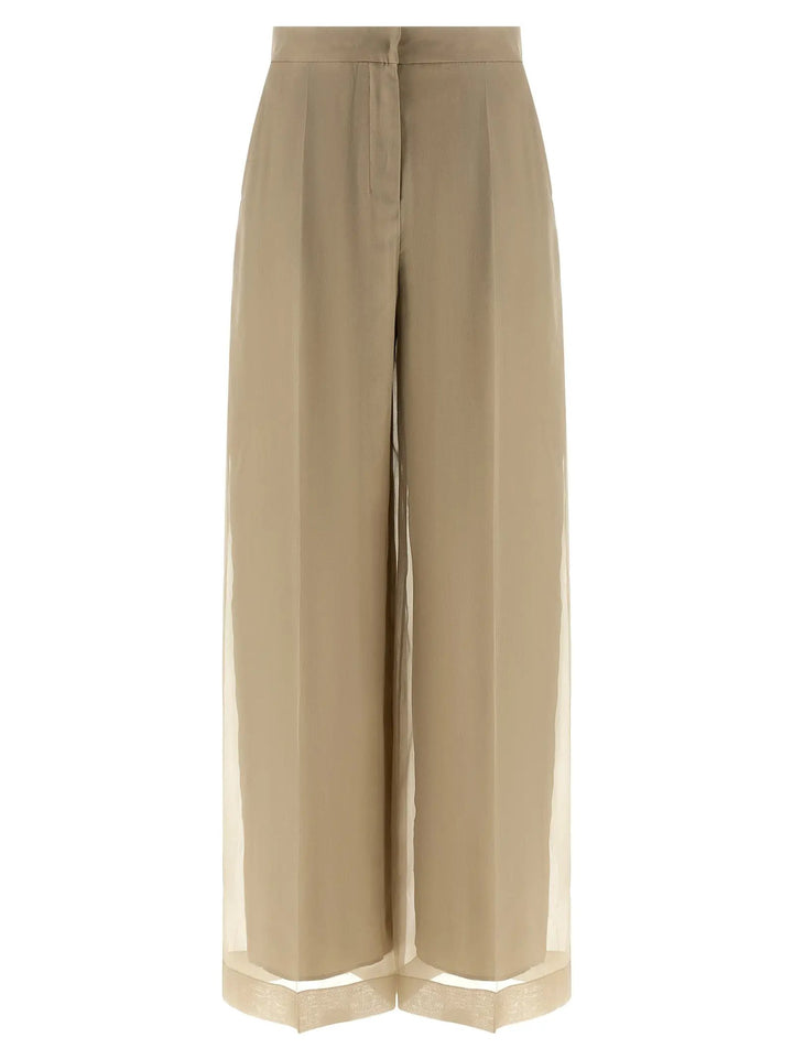 Max Mara Beige Silk Casual Pants