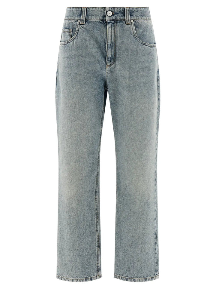 Brunello Cucinelli Blue Cotton Straight-Leg Jeans