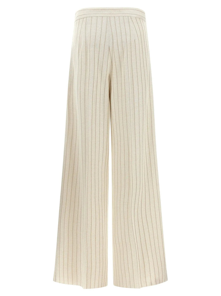 Max Mara White Cotton Casual Pants