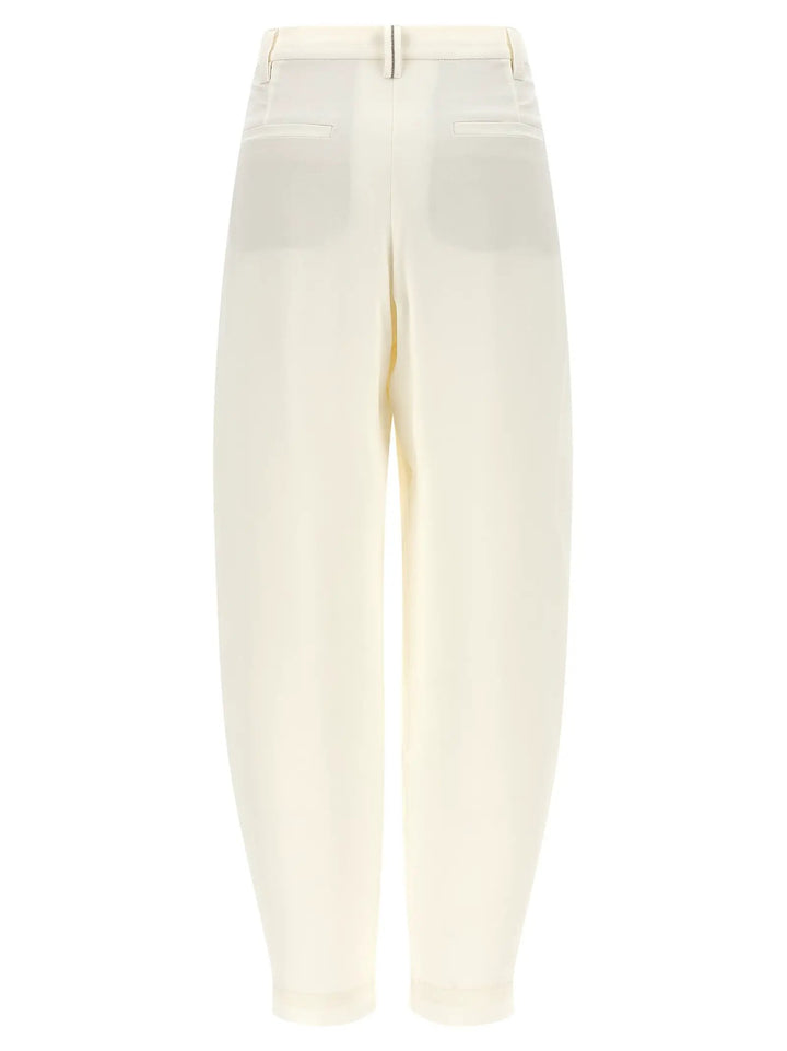Brunello Cucinelli Beige Viscose Casual Pants