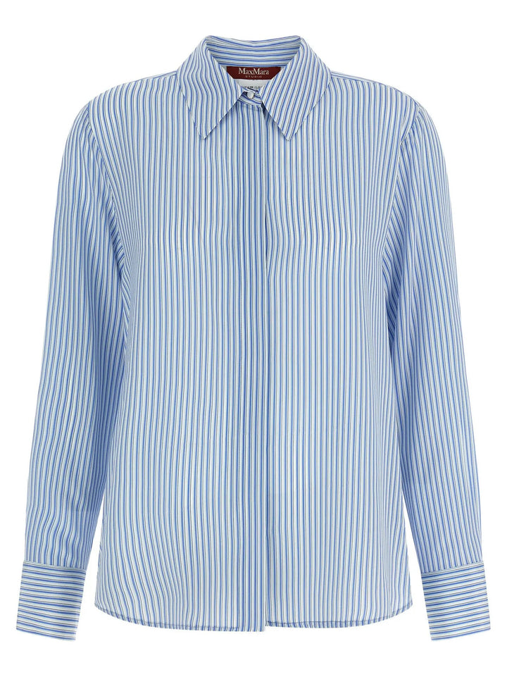 Max Mara Blue Silk Blouse