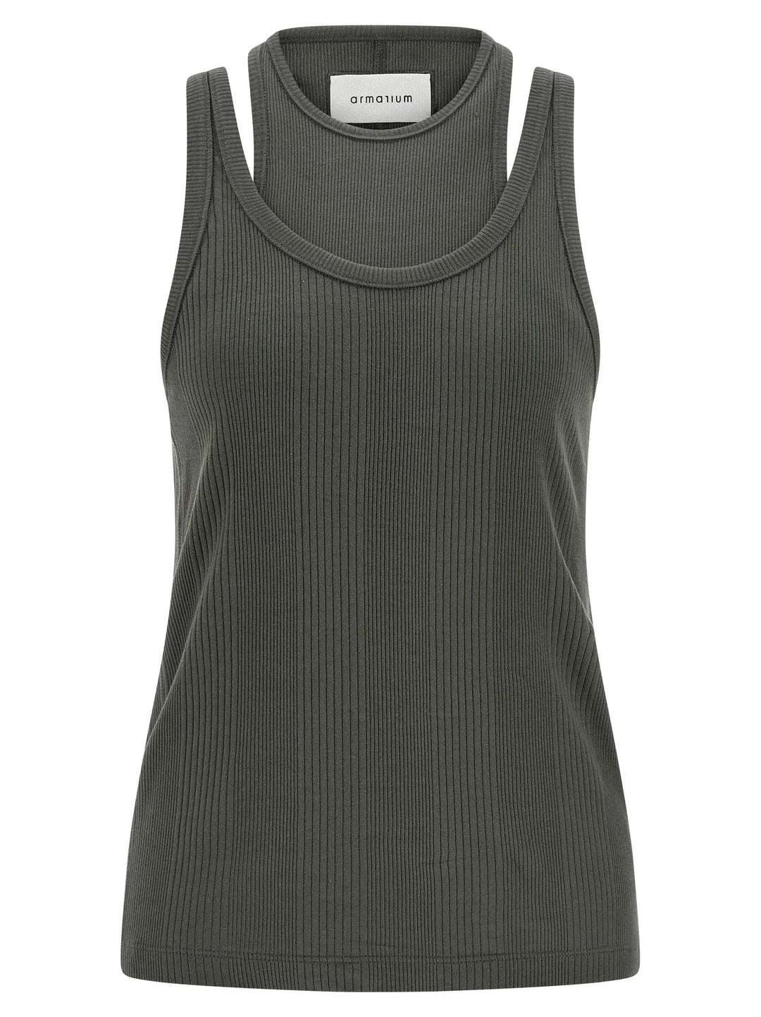 Armarium Gray Cotton Sleeveles T-Shirt
