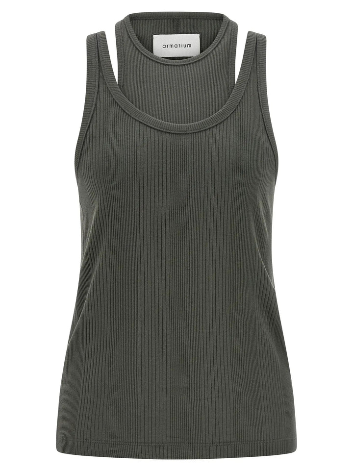 Armarium Gray Cotton Sleeveles T-Shirt