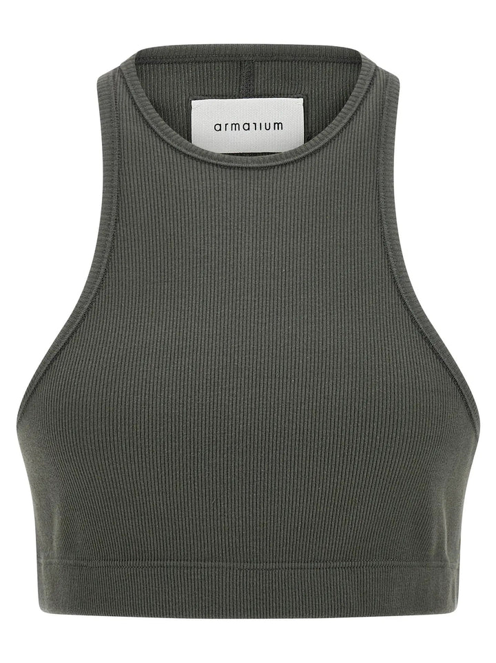 Armarium Gray Cotton Sleeveles T-Shirt