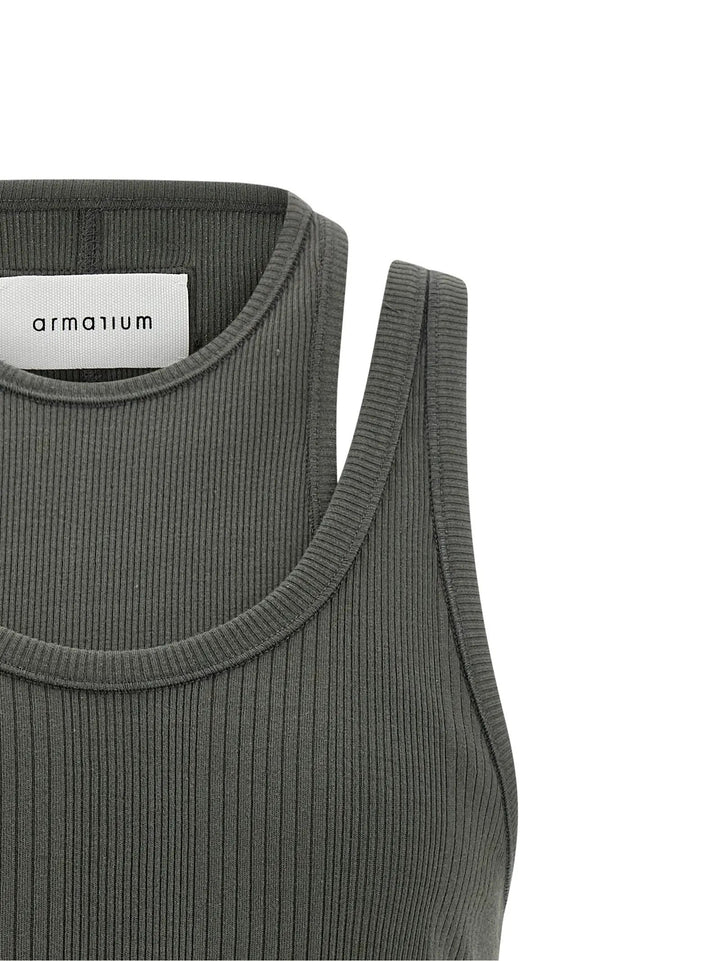 Armarium Gray Cotton Sleeveles T-Shirt