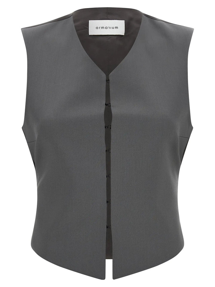 Armarium Gray Virgin Wool Sleeveless Jacket