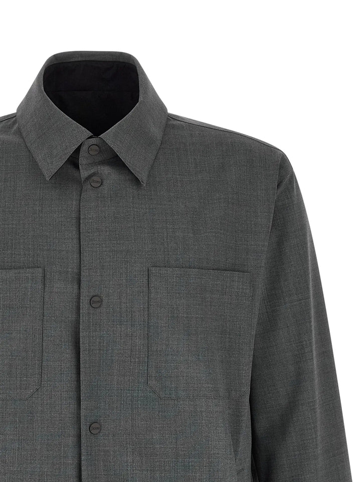 Herno Gray Polyester Full-Length Jacket