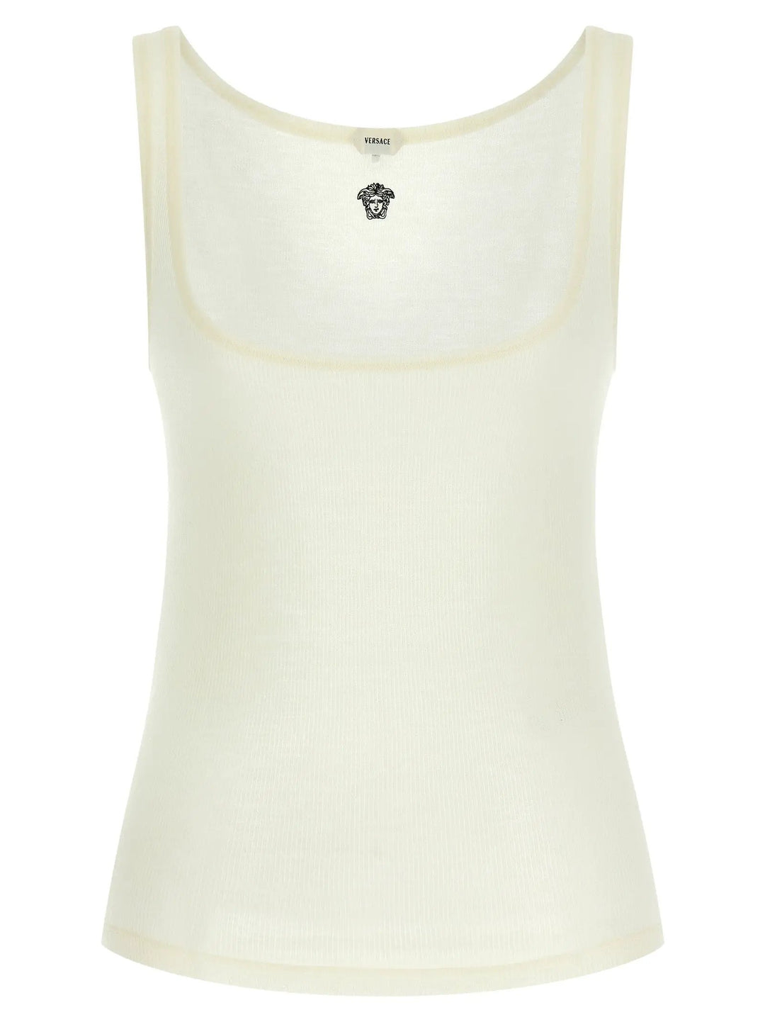 Versace White Virgin Wool Sleeveles T-Shirt