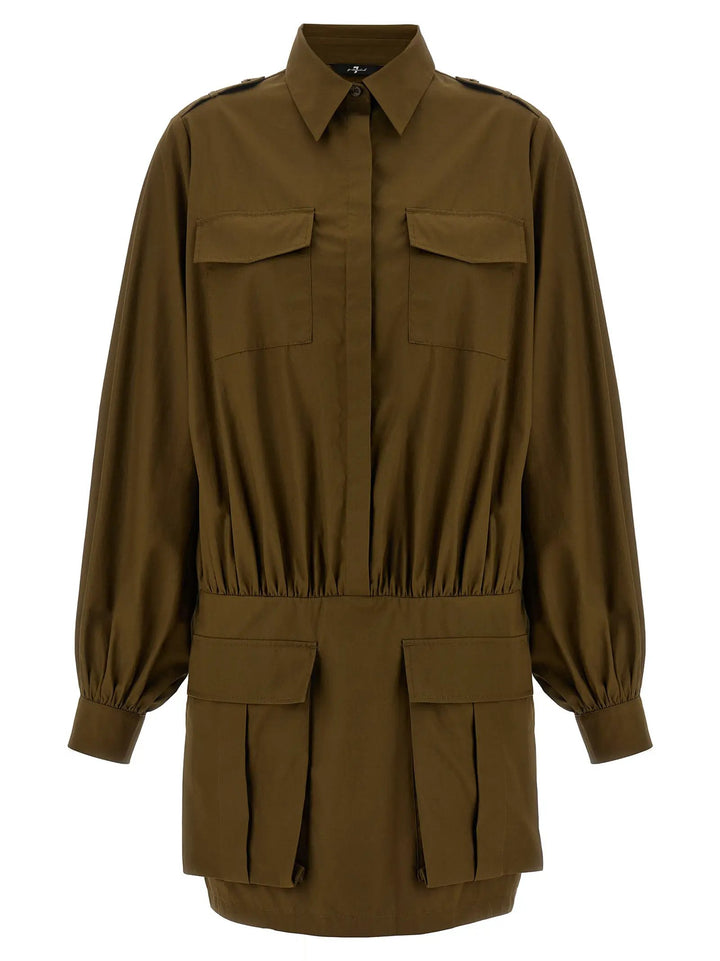 7 For All Mankind Brown Cotton Short Dress