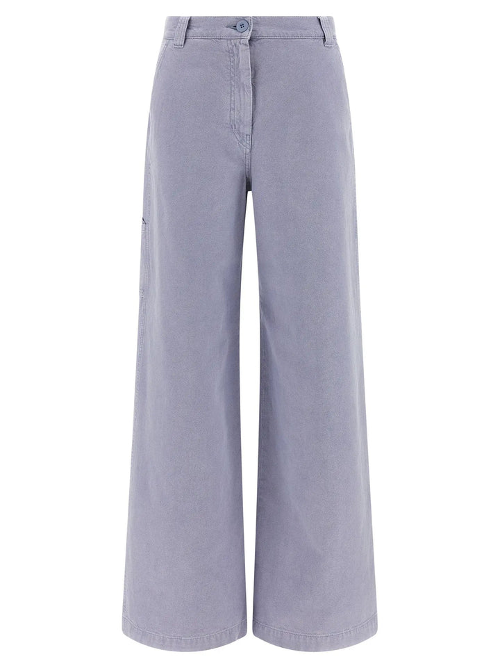 Max Mara Purple Cotton Casual Pants