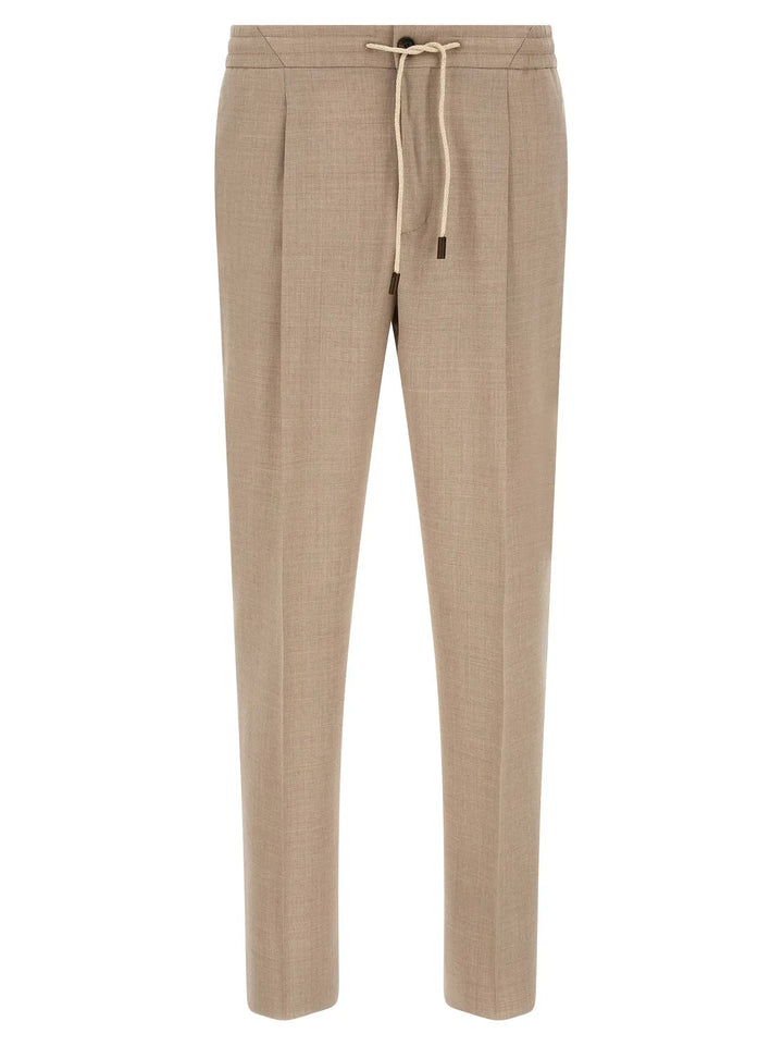 Incotex Beige Virgin Wool Casual Pants
