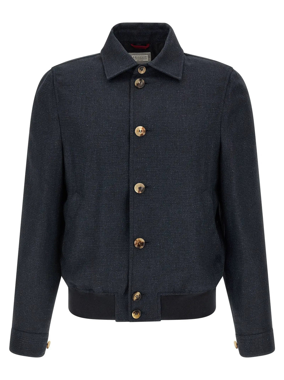 Brunello Cucinelli Blue Sisal Biker Jacket