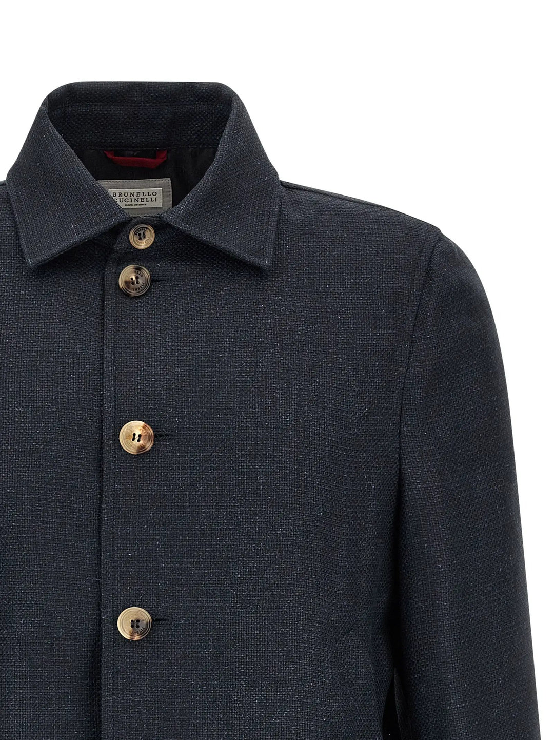 Brunello Cucinelli Blue Sisal Biker Jacket