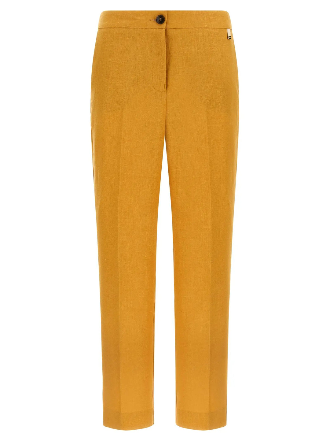 Herno Orange Linen Casual Pants