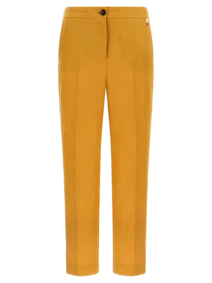 Herno Orange Linen Casual Pants