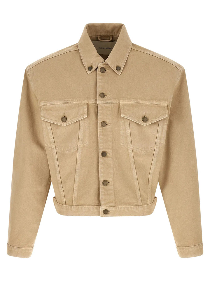 Entire Studios Beige Cotton Denim Jacket