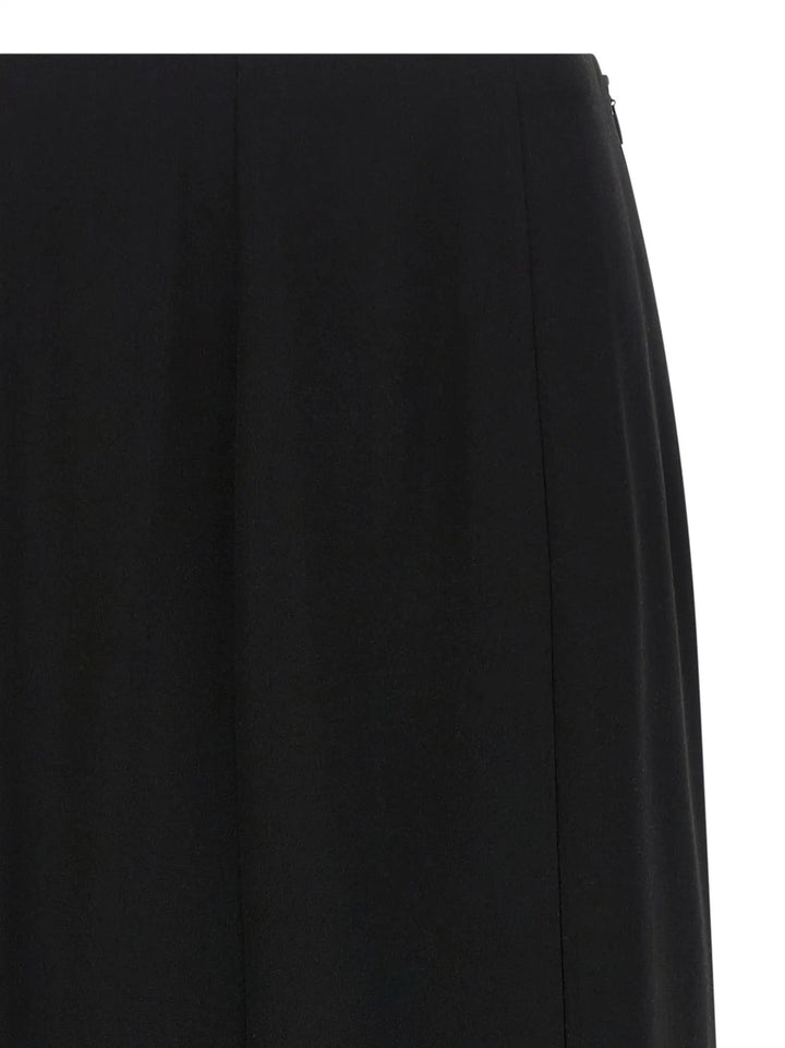Valentino Garavani Black Silk Midi Skirt