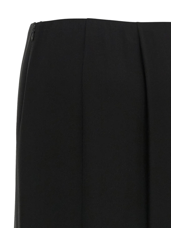 Valentino Garavani Black Silk Midi Skirt