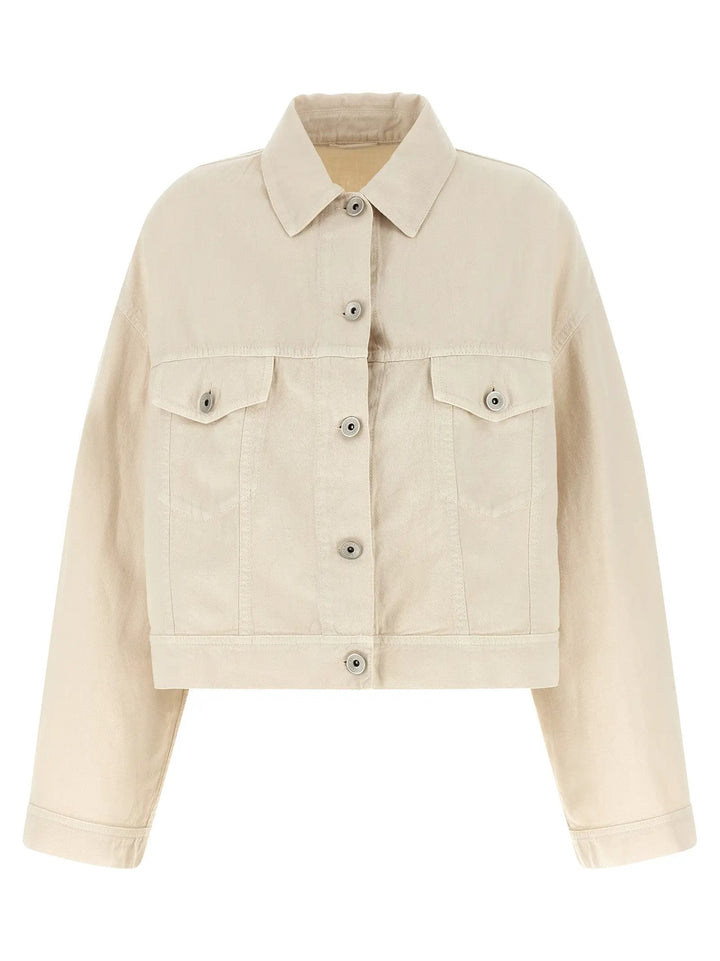 Brunello Cucinelli Beige Cotton Denim Jacket