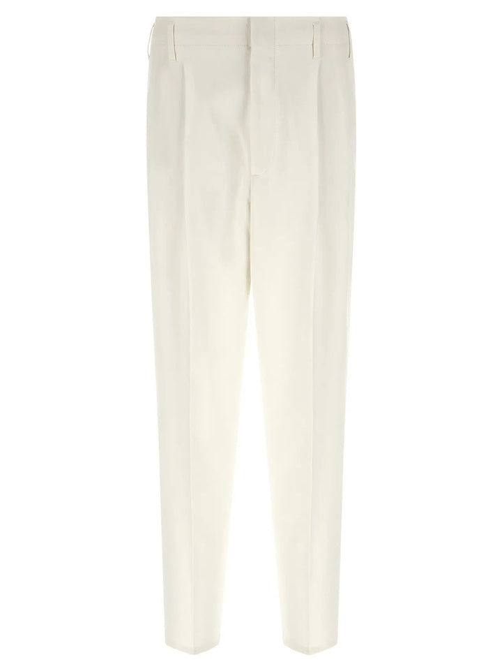Brunello Cucinelli White Cotton Casual Pants