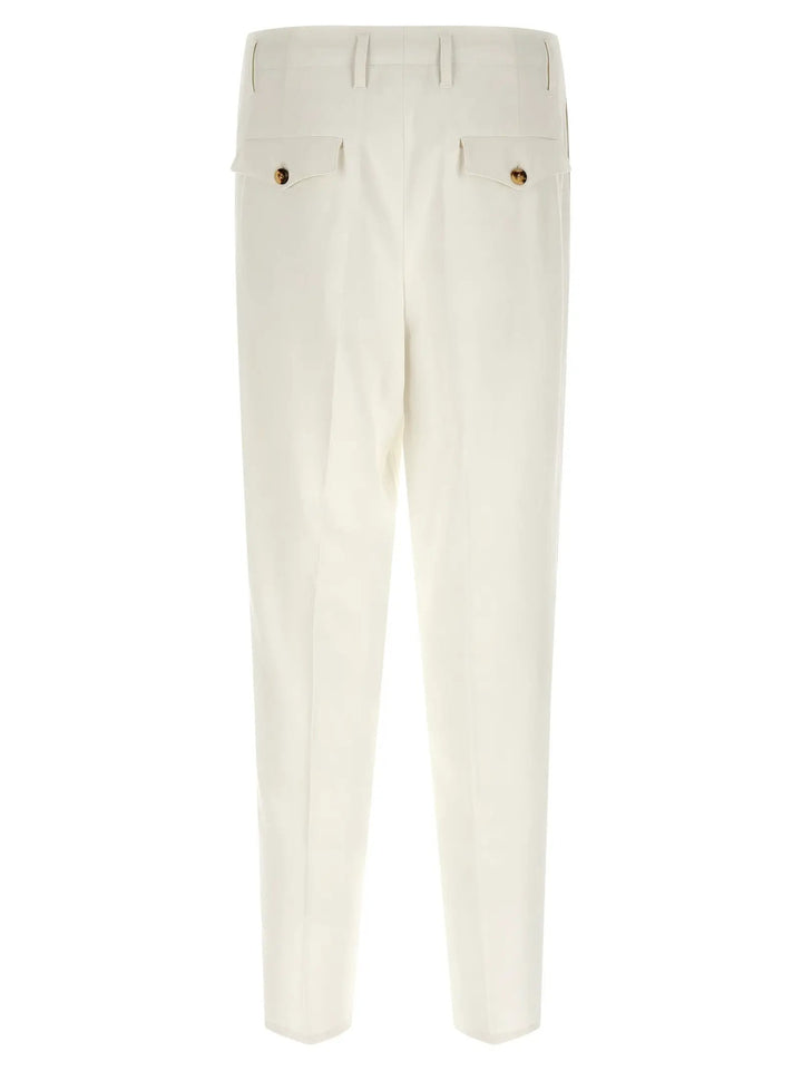 Brunello Cucinelli White Cotton Casual Pants