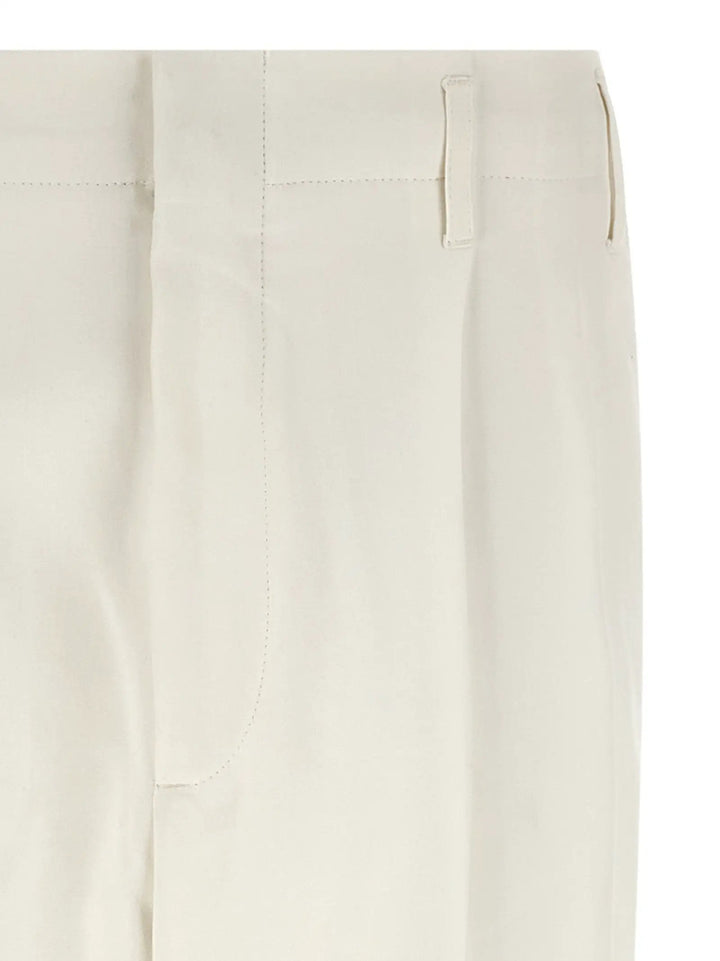 Brunello Cucinelli White Cotton Casual Pants