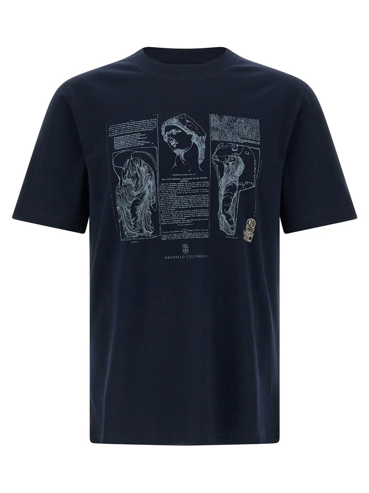 Brunello Cucinelli Blue Cotton T-Shirt