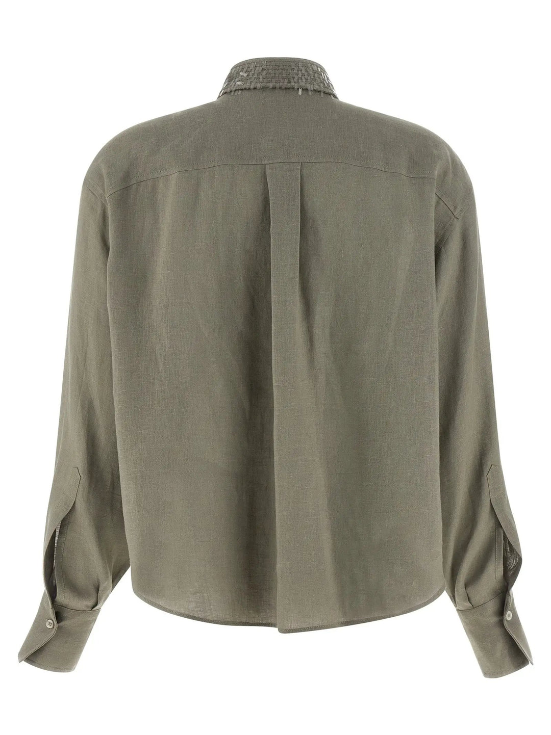 Brunello Cucinelli Bicolor Linen Blouse